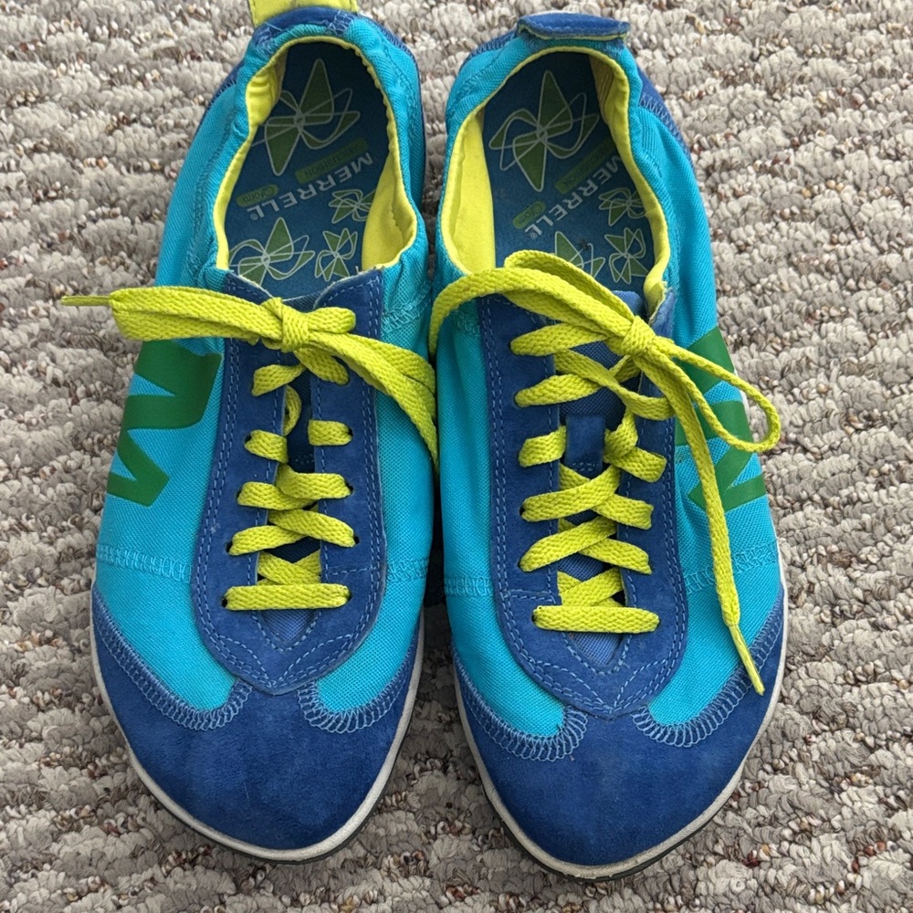 Merrell Vibrant Blue and Lime Sneakers